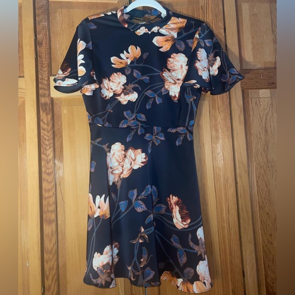 Black Swan floral backless dress